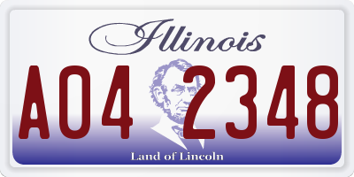 IL license plate A042348