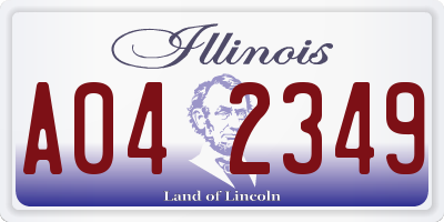 IL license plate A042349