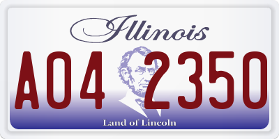 IL license plate A042350