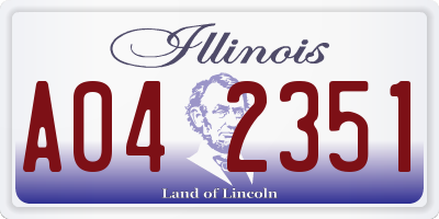 IL license plate A042351