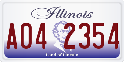 IL license plate A042354