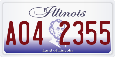 IL license plate A042355