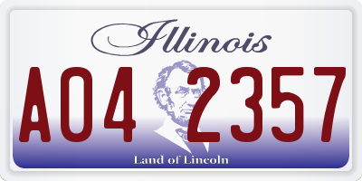 IL license plate A042357