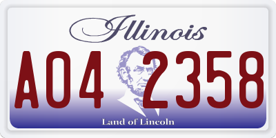 IL license plate A042358