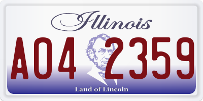 IL license plate A042359