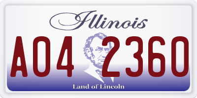 IL license plate A042360