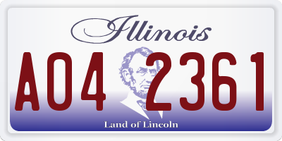 IL license plate A042361