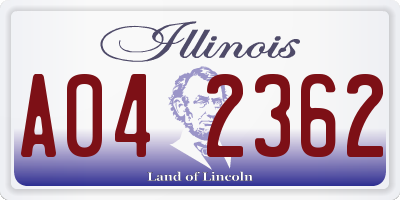 IL license plate A042362