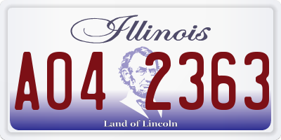 IL license plate A042363