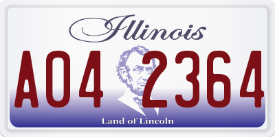IL license plate A042364