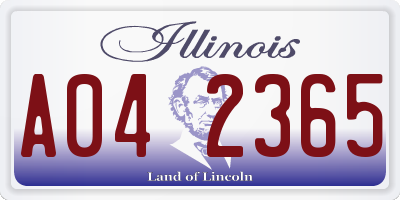 IL license plate A042365
