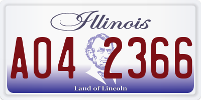 IL license plate A042366