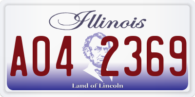 IL license plate A042369