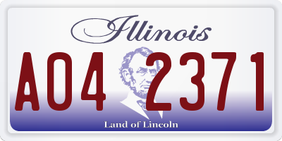 IL license plate A042371