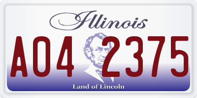 IL license plate A042375