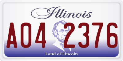 IL license plate A042376