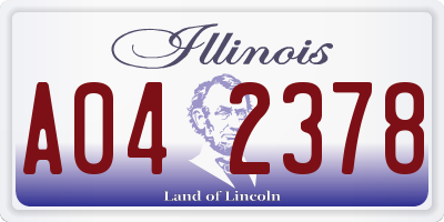 IL license plate A042378