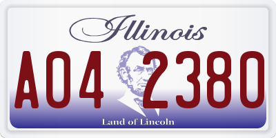 IL license plate A042380