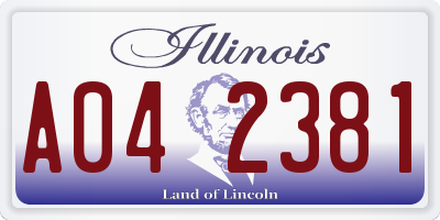 IL license plate A042381