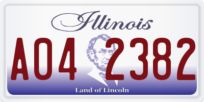 IL license plate A042382