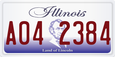 IL license plate A042384