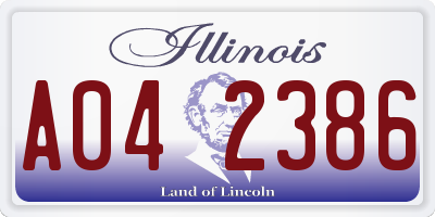 IL license plate A042386
