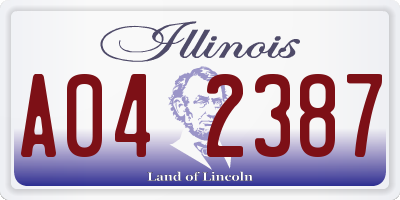 IL license plate A042387