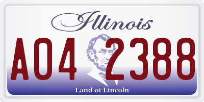 IL license plate A042388