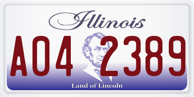 IL license plate A042389