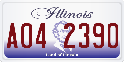 IL license plate A042390