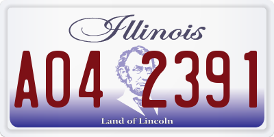 IL license plate A042391