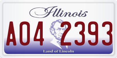 IL license plate A042393
