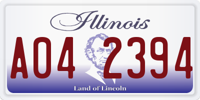IL license plate A042394