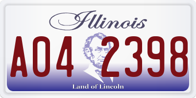 IL license plate A042398
