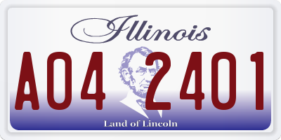 IL license plate A042401
