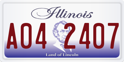 IL license plate A042407