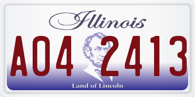 IL license plate A042413