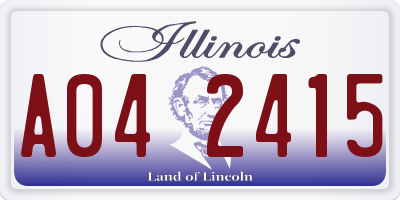IL license plate A042415