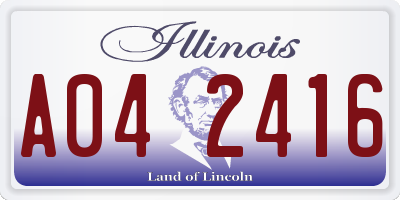 IL license plate A042416