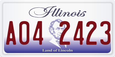 IL license plate A042423