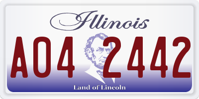 IL license plate A042442