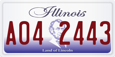 IL license plate A042443