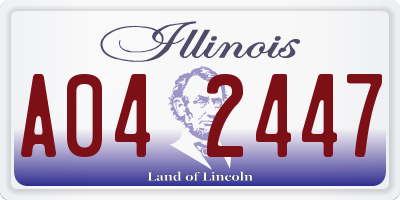 IL license plate A042447