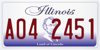 IL license plate A042451