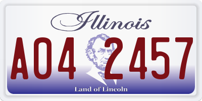 IL license plate A042457