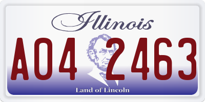 IL license plate A042463