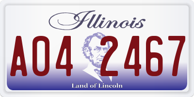 IL license plate A042467