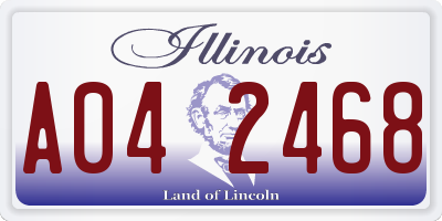 IL license plate A042468