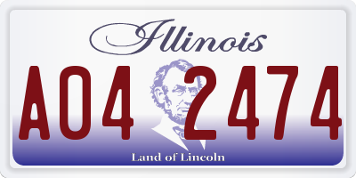 IL license plate A042474