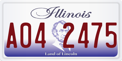 IL license plate A042475